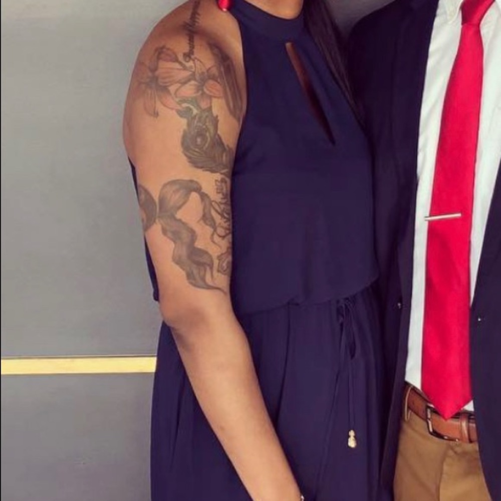 High-Low Navy Dress